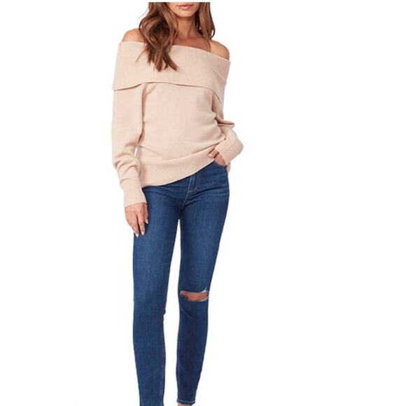 Paige Izabella Camel Colored Off The Shoulder Sweater - L - Picture 7 of 7